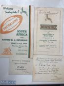 Rare 1951 Pontypool/Newbridge v S Africa Rugby Items (4): Signed match programme by Springbok Paul
