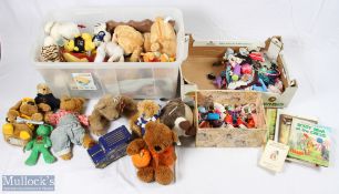 A Quantity of Soft Toys and other toys to include a small 12cm Paddington Bear, FurReal new born