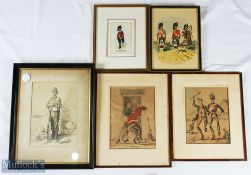 Military Photograph, framed prints, rolled prints, to include a 19th centuryBritish soldier, 2x