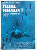Very rare 1979 Italy v France Rugby Programme: From match played at Padova's Stadio Appiani. Lovely