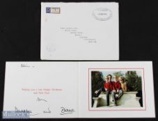 Charles and Diana - Autograph - Christmas Card (no year - but 1990) showing Charles and Diana with