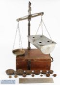 A H Griffiths & Co Coventry Boxed Trade Scales, with a selection of Avery weights 2lb+1oz