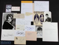 Actresses - collection of signed pieces signed by actresses including Hermione Baddeley, Claudette