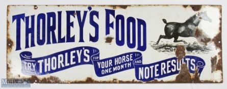 Advertising Enamel Sign - Thorley's Horse Food, with a pictural horse, a good-looking sign has