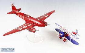 Wooden Aeroplane Model De Havilland DH88 Comet Racer Grosvenor House G-ACSS no.34, on stand with