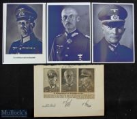 WWII - Autographs - German Field Marshals - Karl Gerd Von Rundstedt, Willhelm Von Leeb and Fedor Von