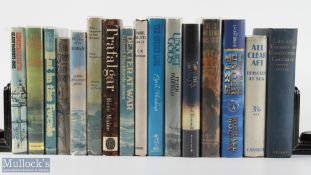 Naval carton of books mostly novels all on naval themes, including three titles by Gilbert