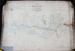 Northumberland - Plan of the Parish of Elsdon 1840 original hand colouring, measures 36x28