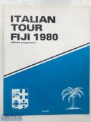Very rare 1989 Fiji v Italy Rugby Programme: For game played at Suva. VG