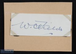 Hollywood - Comedy - W C Fields signature on a slip of paper