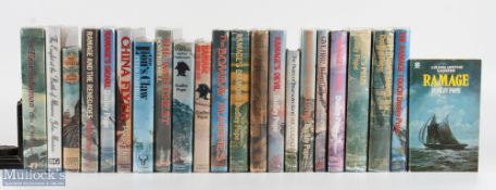 Naval - 2 cartoon of books, all naval adventures including titles by Dudley Pope, Porter Hill,