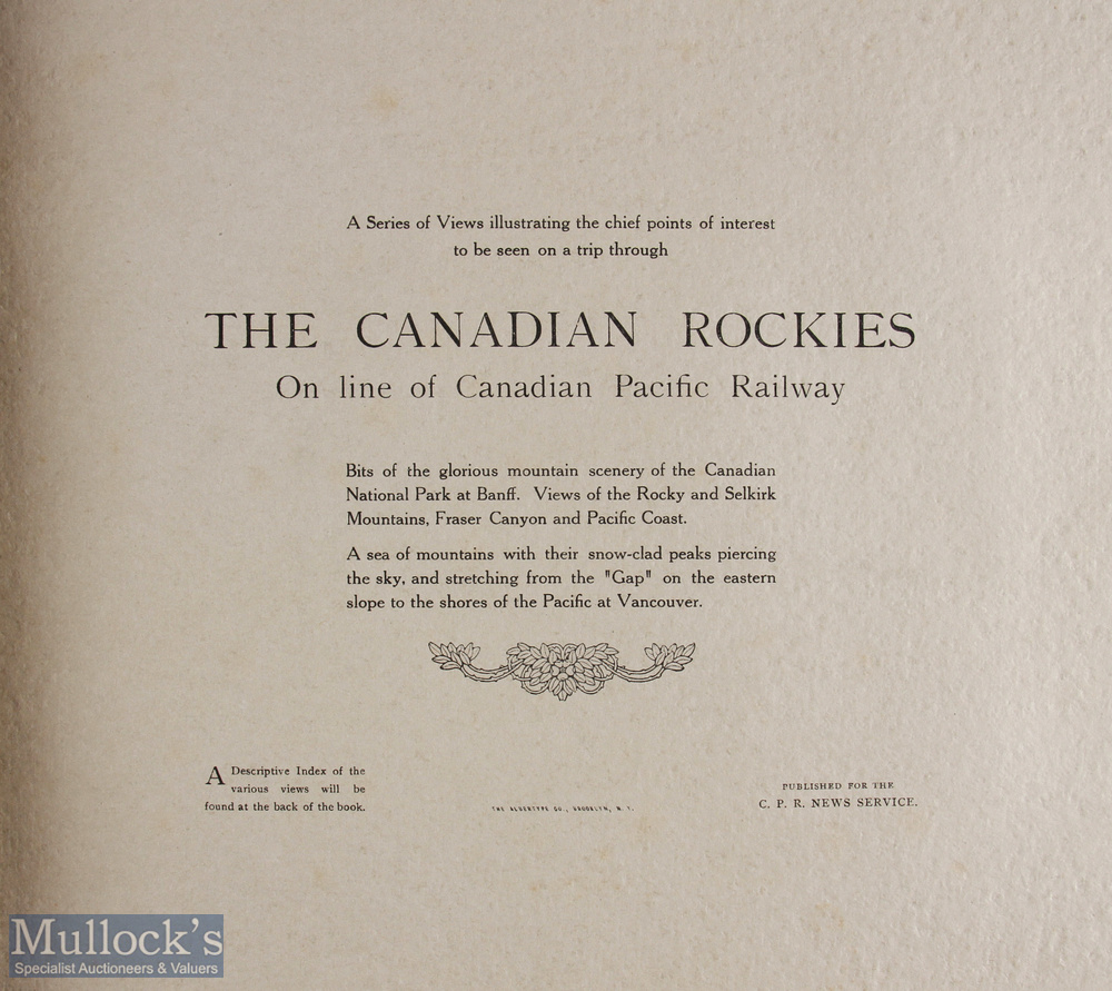 Canada - Canadian Rocky & Selkirk Mountains - portfolio album, online of Pacific Railway c1900, - Image 2 of 3