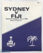 Rare 1982 Fiji v Sydney Rugby Programme: From match played at Suva as part of the Australians