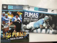 Scarce 2012/2013 Argentina v NZ Rugby Programmes (2): Issues from the rugby championship. VG