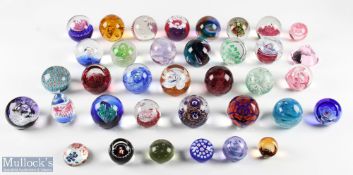 Large selection of assorted glass paperweights including 18x Caithness examples, 6 are second