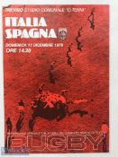 Hard to find 1978 Italy v Spain Rugby Programme: From game played at Rovigo. Splendid