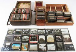 Selection of antique glass magic lantern slides of various subjects inc Indian scene, Egypt