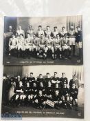 Very appealing 1925 France v NZ Rugby Postcards (2): Pair of squad photograph from the French leg of