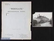 Kent - Beckenham printed sales particulars for the sale of 'Westgate' a substantial property in