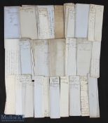 Kelso - Scotland 1849-51: 50x letters and documents regarding local legal matters with some sketch