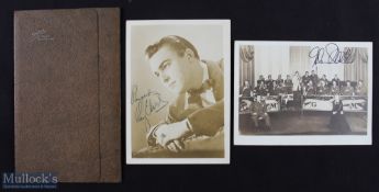 Glenn Miller Autographed fine b&w photograph showing the Glenn Miller band playing with two