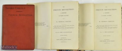 The French Revolution A History Books - Thomas Carlyle 1839 2nd ed, three volumes, The Bastille, The