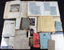 Assorted Ephemera - carton of good selection including a 1920s scrap album, a press cutting album
