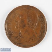 Boxing - Banbury, Prize Fighting Ring 1789, copper medallion - Obverse; Bust of Thomas Johnson -