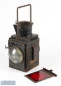 British Railways black finish guard brake van, twin lens railway lamp with clear lenses and