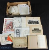 Assorted Ephemera - carton containing a good selection including some WWI correspondence, historical