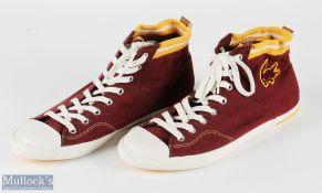 Ed Sheeran owned and worn Lacoste Trainers Size 10 with COA. Purple and Yellow vintage style