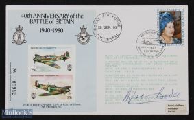 Douglas Bader - Autograph first day cover issued to commemorate the 40th anniversary of the Battle
