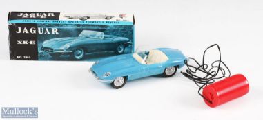 LB (Lik Be) Hong Kong Battery Operated Remote Controlled Jaguar XK-E boxed with blue body and