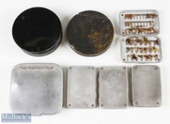 A collection of fly tins and cast carriers comprising: 2x Richard Wheatley 3 12