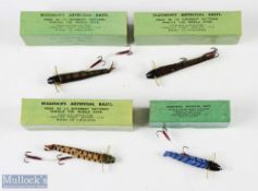 Collection of boxed Wadhams, Portland Street, Newport, artificial baits, made up of 1x 2 1/2