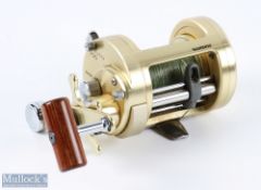 Shimano Calcutta 700 multiplier reel one piece aluminium construction in gold finish, counter