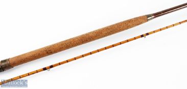 Hardy Alnwick 2pc salmon rod (No A59685) 13' 2pc green heart butt/split cane top section, 24