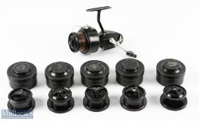 Mitchell 300 fixed spool reel and 5x spare spools LHW example, full bail arm, the spools come with