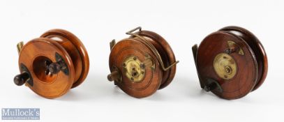Unnamed mahogany and brass fly reel, 3 1/2
