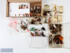 5x containers of trout and salmon flies and tubes, too many to count, something for every type of