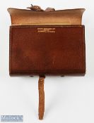 Hardy Bros leather fly fishing wallet, 6x clear view pages and 6x pocket sleeves, with 10 unused