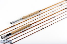 Hardy Alnwick Gold Medal palakona split cane fly rod 9' 3pc, 2 tips, one too long but fits! One