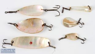6x Various Mother of Pearl spoon baits from 3.5