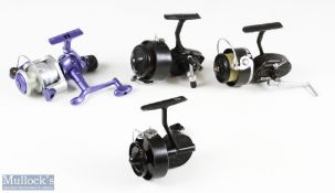 Mitchell 2085 fixed spool reel, strong bail, runs very well, very light use, RHW, zipped pouch;