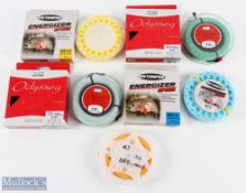 Collection of unused salmon fly lines: 2x Shakespeare Odyssey Spey 8/9 float; 1x Ron Thompson