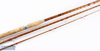 Precision Rods Redditch whole cane butt/split cane middle and tip section course rod, R Sealey's 