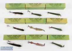 A collection of Percy Wadhams artificial baits in original boxes, all hand painted by Alfred