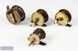 An interesting collection of small brass winches: all unnamed, but very good, made up of - 1x 1 3/4