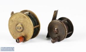 A pair of Army & Navy (A&N CSL) small brass reels comprising 2 5/8