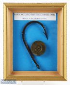 Hardy Zane Grey big game forged hook together with Hardy Bros Wire bobbin spool - within frame